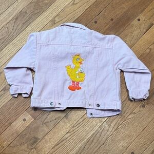 Vintage Sesame Street Pink Jean Jacket with Big Bird